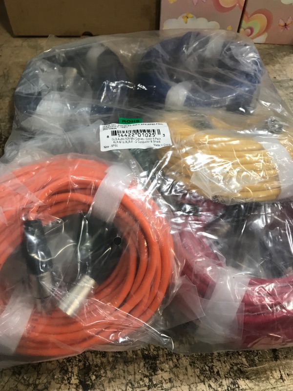 Photo 1 of GLS Audio 50ft Mic Cable Cords - XLR Male to XLR Female Colored Cables - 50' Balanced Mike Cord - 6 PACK