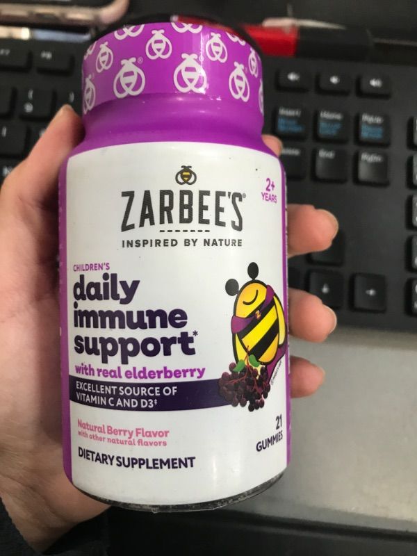 Photo 2 of 3/24**Zarbee's Elderberry Gummies for Kids with Vitamin C, Zinc & Elderberry, Daily Childrens Immune Support Vitamins Gummy for Ages 2 and Up, Natural Berry Flavor, 21 Count Kids Gummies, 21ct