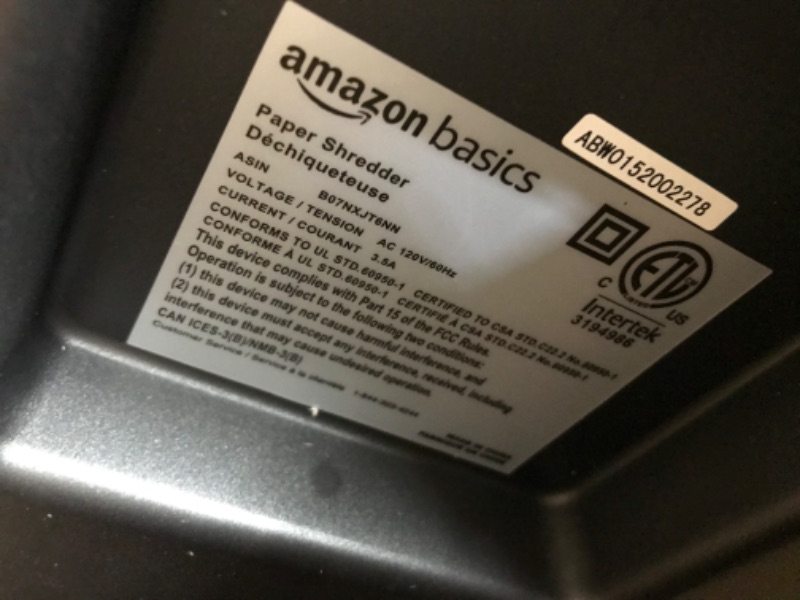 Photo 5 of Amazon Basics 150-Sheet Autofeed Micro-Cut Paper Shredder 150 Sheet Shredder