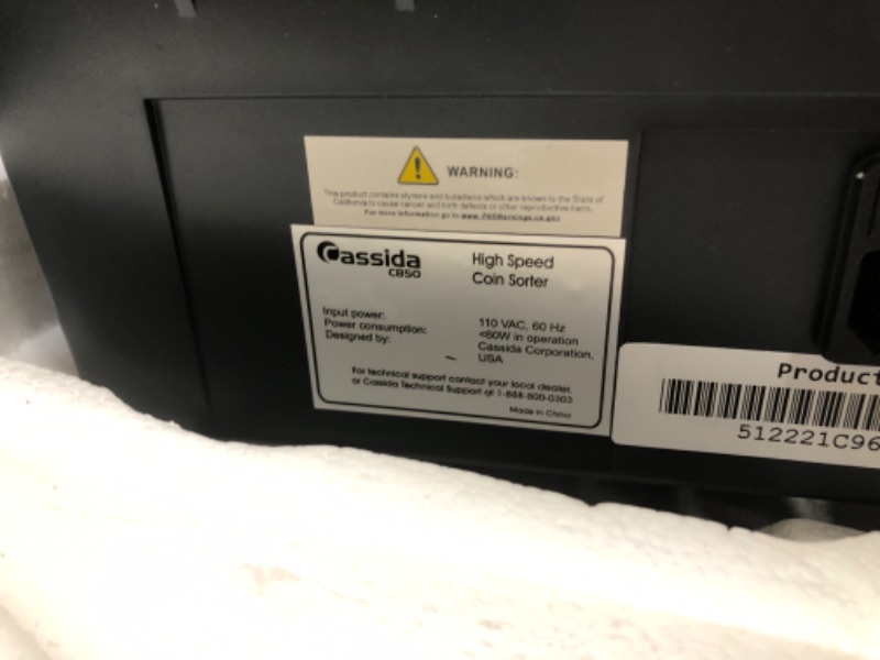 Photo 1 of Cassida Heavy-Duty Coin Counter/Off-sorter (C-C850)