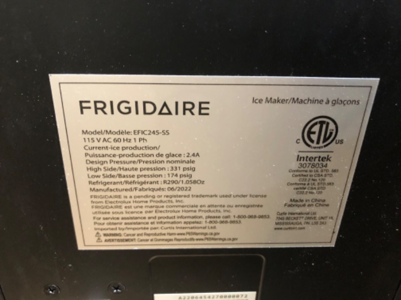 Photo 8 of **NONREFUNDABLE**FOR PARTS OR REPAIR**SEE NOTES**
Crushed ice and ice Cube Maker with ice Water Function, Countertop Stainless Steel Ice Cube Machine, Adjustable Ice Size, Including Scoop and Water Supply Kit
