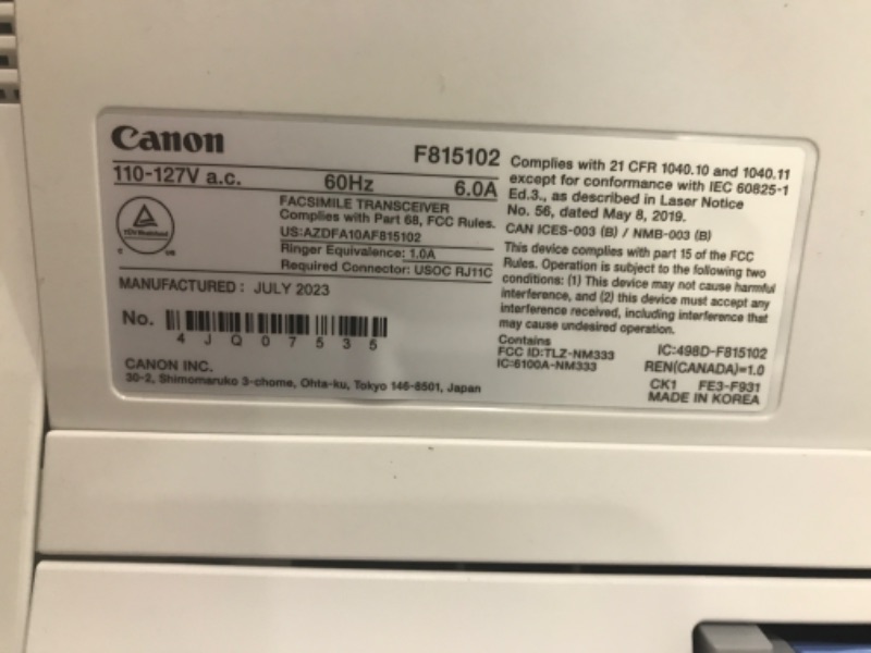 Photo 3 of Canon imageCLASS MF465dw - All in One, Wireless, Mobile Ready, Duplex Laser Printer with Expandable Paper Capacity and 3 Year Limited Warranty,White