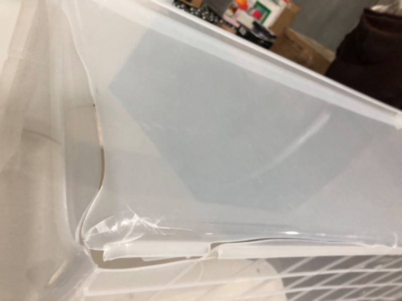 Photo 3 of *MAJOR DAMAGE*
IRIS USA 91 Qt. Plastic Storage Container Bin with Secure Lid and Latching Buckles - 4 Pack