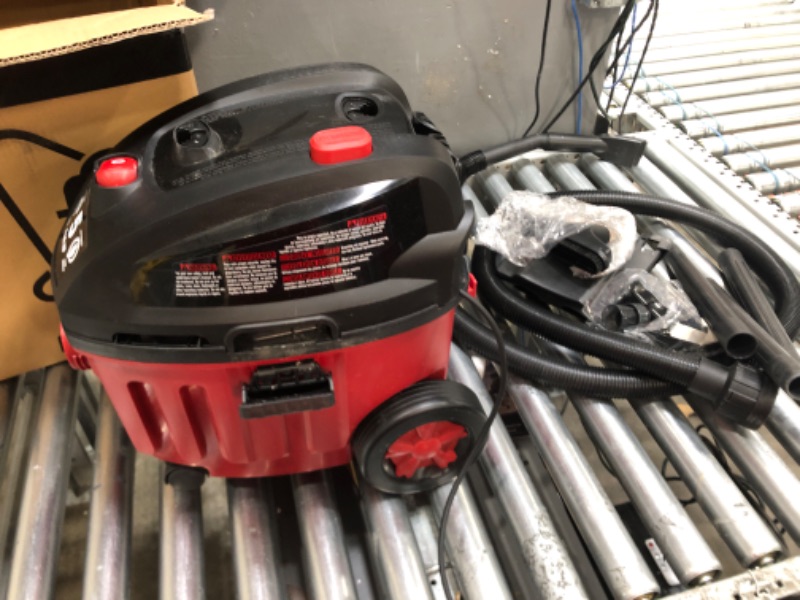 Photo 2 of *****MISSING HARDWARE, HANDLE, BUT RUNS GOOD********
Vacmaster VF408 4 Gallon Wet/Dry Vacuum Cleaner with 2-Stage Motor 4-Gallon