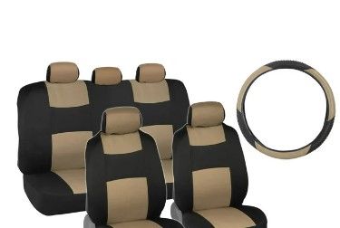 Photo 1 of  PolyCloth Car Seat Covers and Steering Wheel Cover Full Set