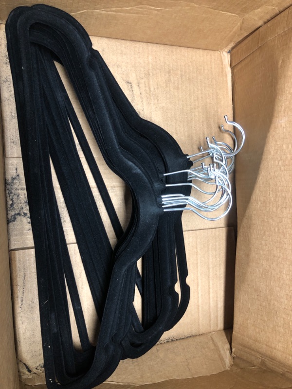 Photo 2 of Home Premium Velvet Hangers 20 Pack - Non-Slip Clothes Black Suit with 360 Degree Rotatable Hook 