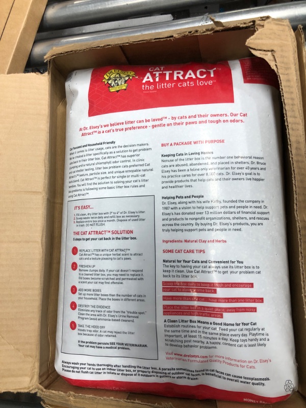 Photo 1 of **exp 09-14-23*******Dr. Elsey's Premium Clumping Cat Litter - Cat Attract - 99% Dust-Free, Low Tracking, Hard Clumping, Superior Odor Control, Natural Herbal Attractant, Unscented & Natural Ingredients 40 Lb / 18.14 Kg
