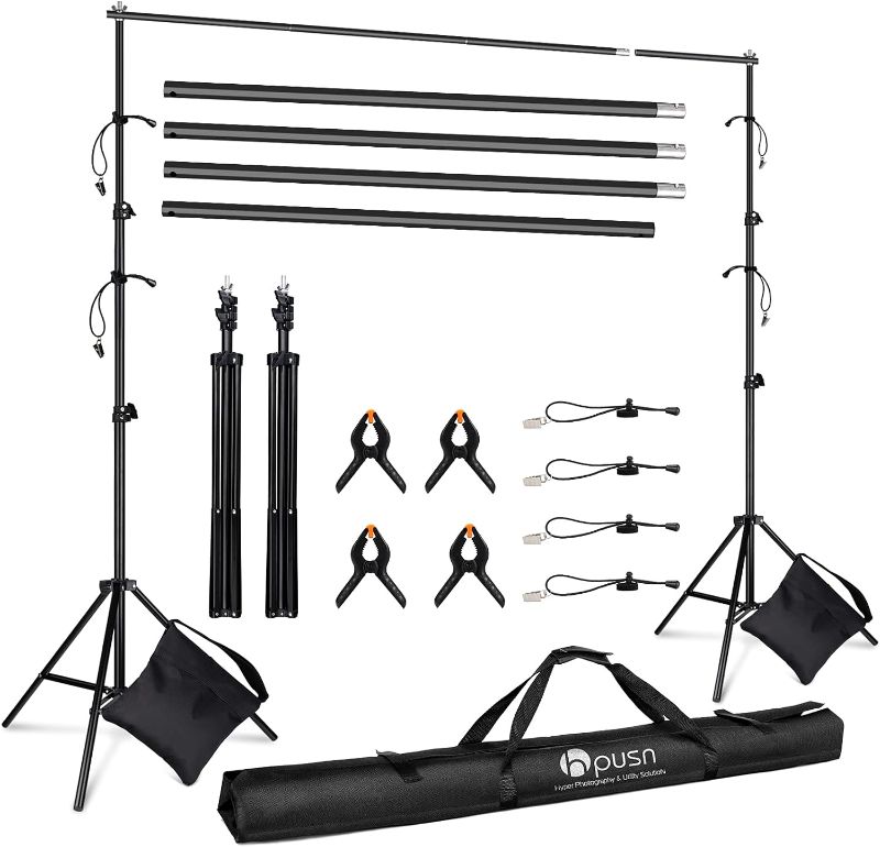Photo 1 of 
HPUSN Adjustable Backdrop Stand Kit 10ft: Photo Video Studio for Wedding Party Stage Decoration, Background Support System Kit for Photography with Clamp,...
Size:BS02