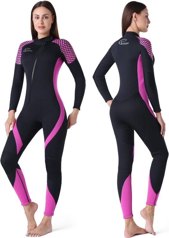 Photo 1 of 
Rrtizan Wetsuit Women and Men, 3mm Skin Protection Wet Suits for Women Men in Cold Water, Warm Full Body Diving Suit for Diving Surfing Swimming
Color:Women Black+Fuchsia  XXL
