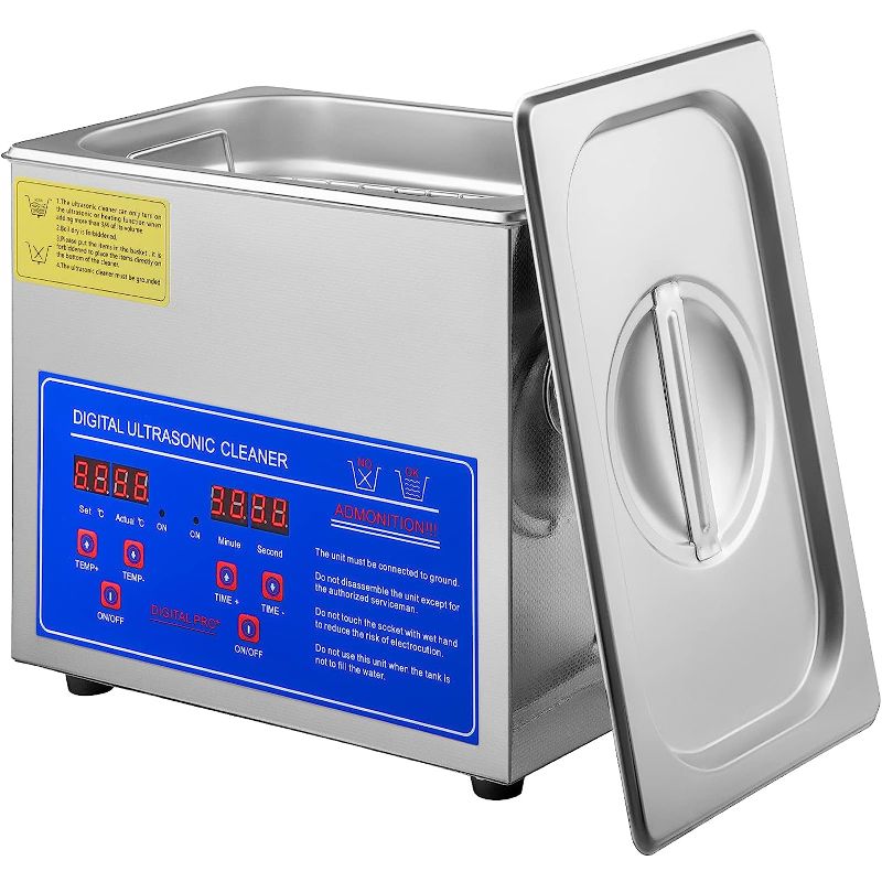 Photo 1 of ***see notes***VEVOR Professional Ultrasonic Cleaner, Easy to Use with Digital Timer & Heater, Stainless Steel Industrial Machine for Parts, 110V, FCC/CE/RoHS Certified (3L)
