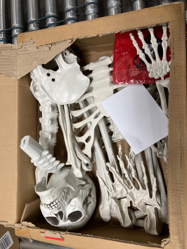 Photo 2 of 5.4ft/165cm Halloween Skeleton, Posable Life Size Human Skeletons, Full Body Realistic Bones with Movable Joints for Halloween Spooky Party Decoration, Yard Lawn Outdoor Haunted House Props Decor