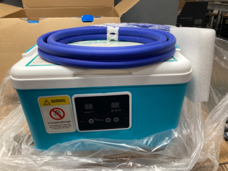 Photo 2 of Cold Therapy Machine — Cryotherapy Freeze Kit System — for Post-Surgery Care, ACL, MCL, Swelling, Sprains, and Other Injuries — Wearable, Adjustable Knee Pad — Cooler Pump with Digital Timer