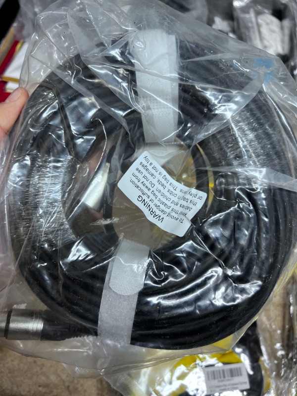 Photo 2 of gls audio 100ft mic cable patch cords - xlr male to xlr female black microphone cables - 100' balanced mike snake cord - single