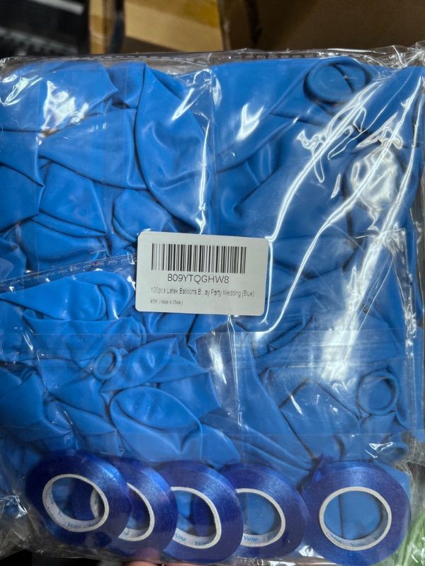 Photo 2 of 100pcs Blue Balloons Garland Different Size - 18/12/10/5 inch Happy Birthday Balloons Blue with Birthday Balloon Banner for Birthday Party Baby Shower