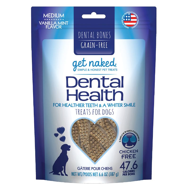 Photo 1 of 03/2025--Get Naked Grain-Free Medium Dental Chew Bone 6.6Oz Bag 6.6 oz Medium Bone