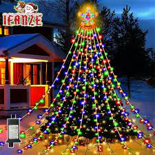 Photo 1 of Outdoor Christmas Decoration Lights, 8 Modes & 350 LED Christmas String Lights Waterfall Fairy Tree Lights Christmas Indoor Outdoor Holiday Lighting Decorations, Multicolor, Plug-in
