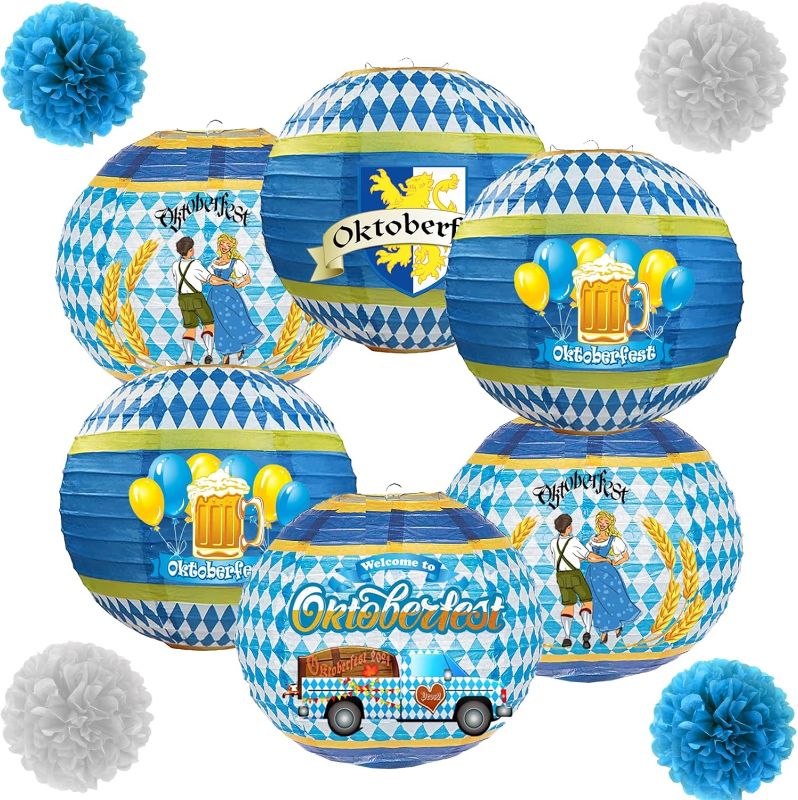 Photo 1 of 2 PACK**Oktoberfest Paper Lantern Hanging Decoration 10 pcs Oktoberfest Decorations Set Oktoberfest Hanging Paper Lanterns Oktoberfest Paper Flower Balls Oktoberfest Hanging Party
