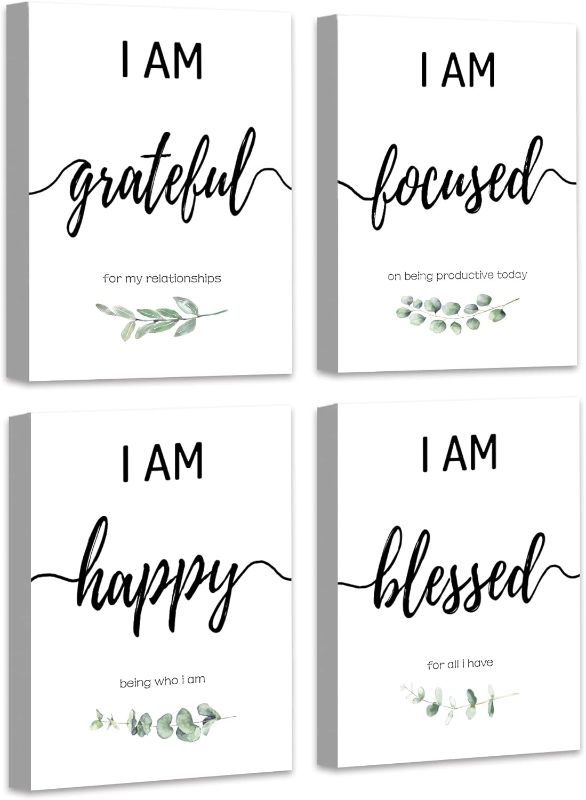 Photo 1 of ?????? Inspirational Wall Art Home Office Decor Motivational ?????? Wall Decor for Bedroom Living Room Office Classroom Positive Affirmations Quotes Poster Framed Art for Women Men Kids, Set of 4 ,??????
