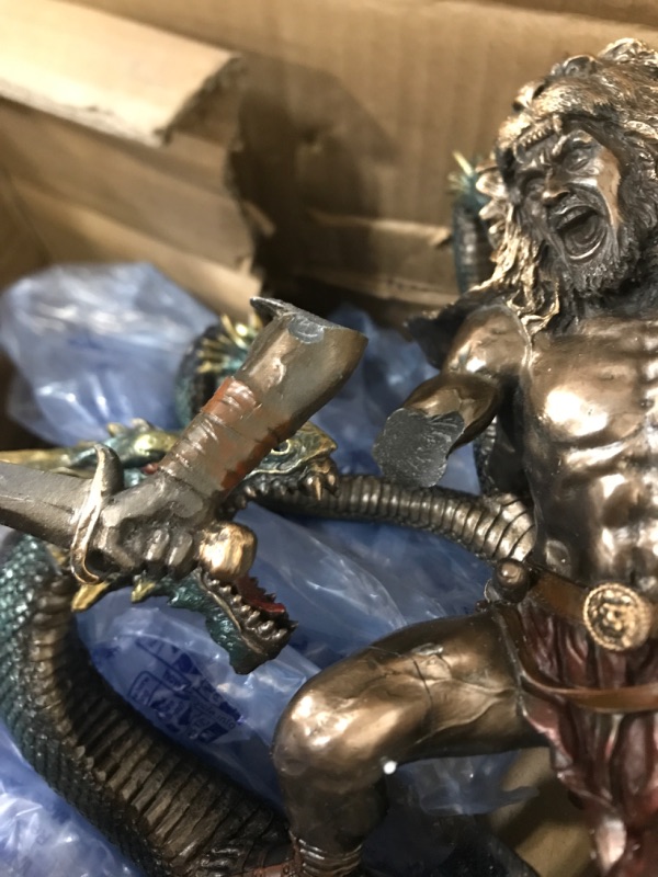 Photo 3 of BBROKEN OFF HAND*
Veronese Design 12 3/8" Hercules Battling The Hydra Cold Cast Resin Antique Bronze Finish Statue Home Decor