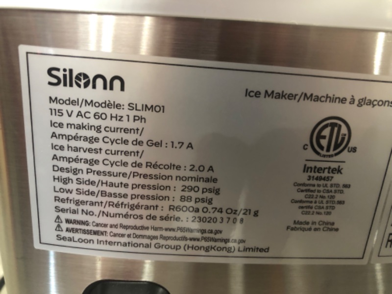 Photo 7 of **FOR PARTS OR REPAIR**SEE NOTES**
Silonn Ice Makers Countertop 9 Bullet Ice Cubes Ready in 6 Minutes & Perfectware - PW Icebags-DS-100ct 10lb Ice Bags with Drawstring-100ct