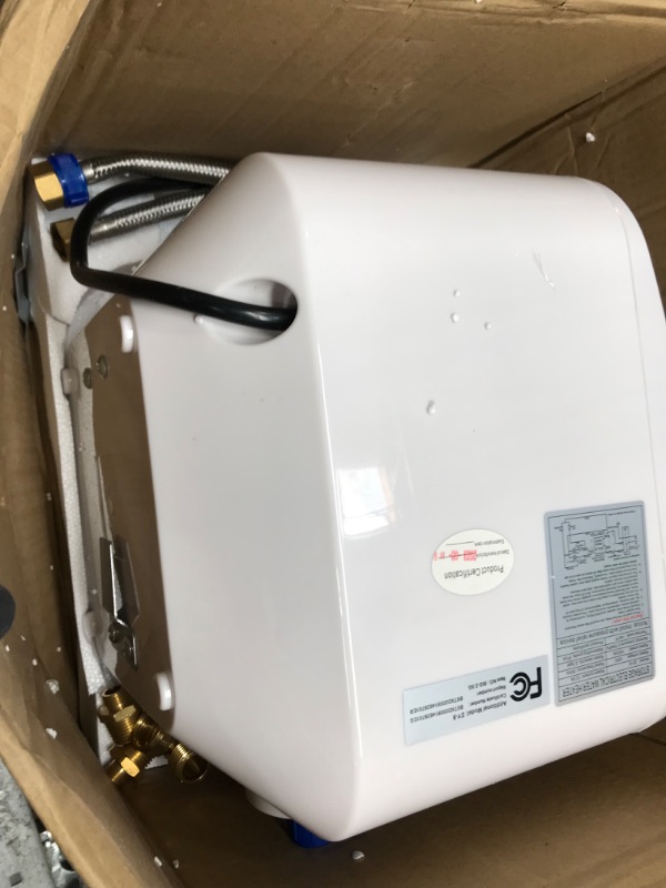 Photo 3 of 110V-120V 1.5Kw Electric Tank Hot 2.5 Gallon Water Heater Storage?Small Under Sink Counter RV TR Endless Trailer Kitchen Compact Point-of-Use,1 PCs 16” Long 1/2”FIP Stainless Steel Water Hoses 9.5L
