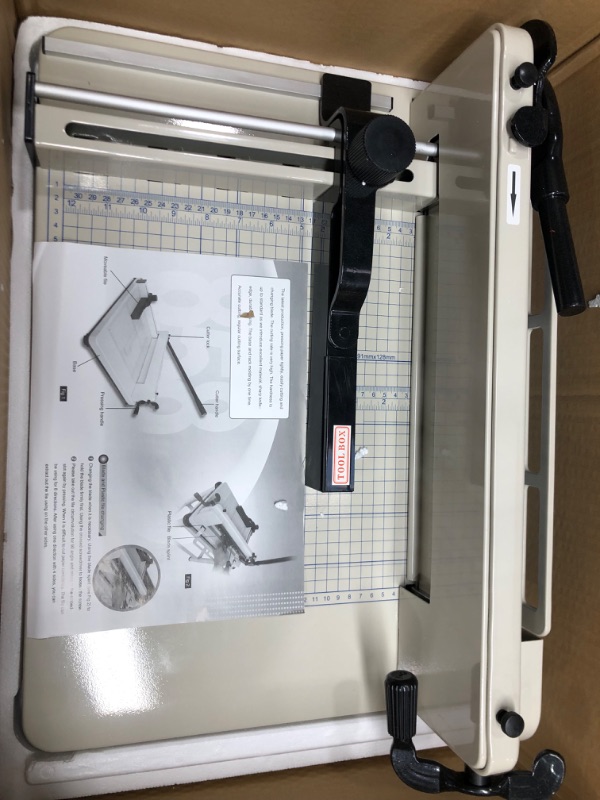 Photo 1 of Heavy Duty Paper Cutter,12 inch Guillotine Paper Cutter,guillotinas para cortar Papel 400 Sheets Papers,Guillotine Paper Cutters and Trimmers Cards Leather with Metal Base for Office Home School