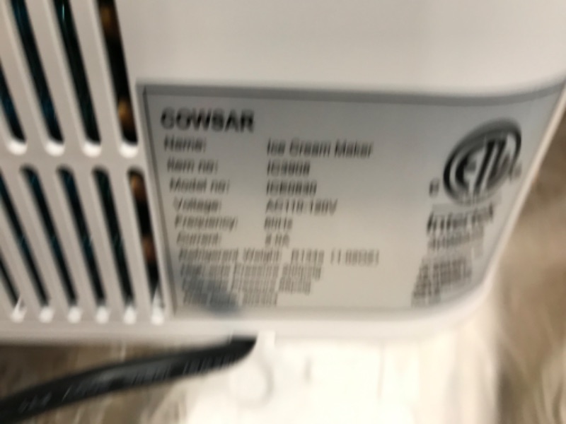 Photo 1 of COWSAR Fully Automatic Ice Cream Maker with Built-in Compressor,Fruit Yogurt Machine Pre-freezing is No Needed,Removable Ice Cream Bowl, Easy Clean (CH-IC3908-1) IC3908 0.9 Quart