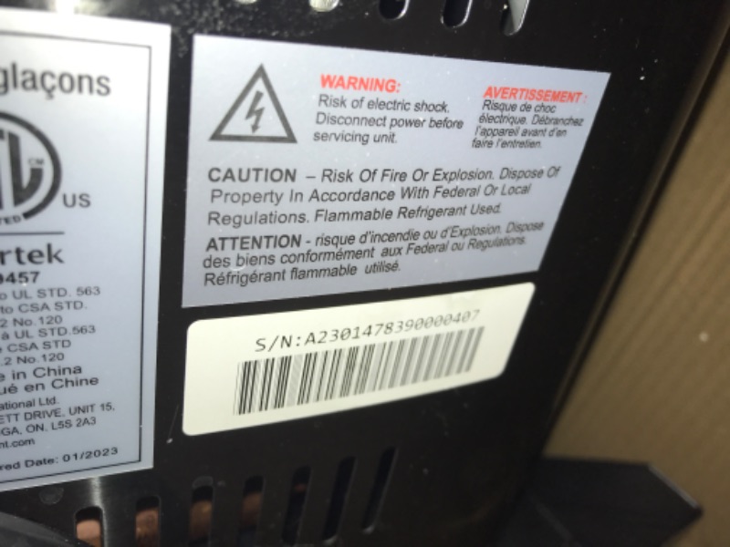 Photo 3 of ***see notes***Frigidaire EFIC237 Countertop Crunchy Chewable Nugget Ice Maker, 44lbs per day, Auto Self Cleaning, Black Stainless