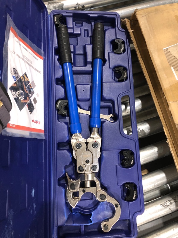 Photo 2 of VEVOR Pipe Press Crimping Tool, 1/2" 3/4" 1" Copper Tube Fittings Crimping Tool, 6 Ton Copper Tube Crimper Pipe Press, Copper Pipe Pressing Tool with 360 degrees rotating head