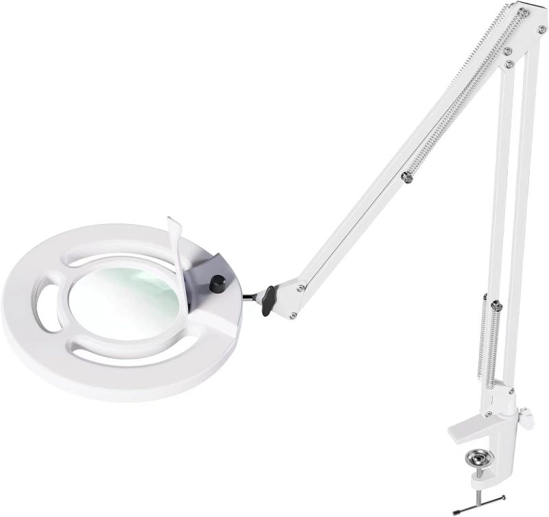 Photo 1 of 10X Desk Magnifying Glass with Light,NUEYiO 2200 Lumen Magnifying Lamp with Light, Super Bright Stepless Dimming Magnifier Lamp, Adjustable Swivel Arm Craft Lights for Projects Soldering Hobby Jewelry
