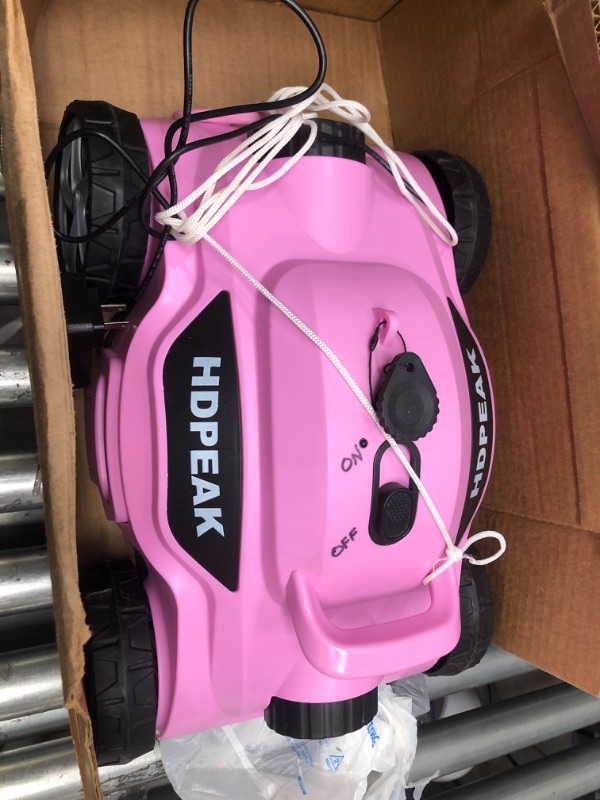 Photo 2 of Cordless Robotic Pool Cleaner, HDPEAK Pool Vacuum Lasts 110 Mins, Auto-Parking, Rechargeable, Automatic Cordless Pool Vacuum Ideal for Above/In-Ground Pools Up to 50 feet, Pink
