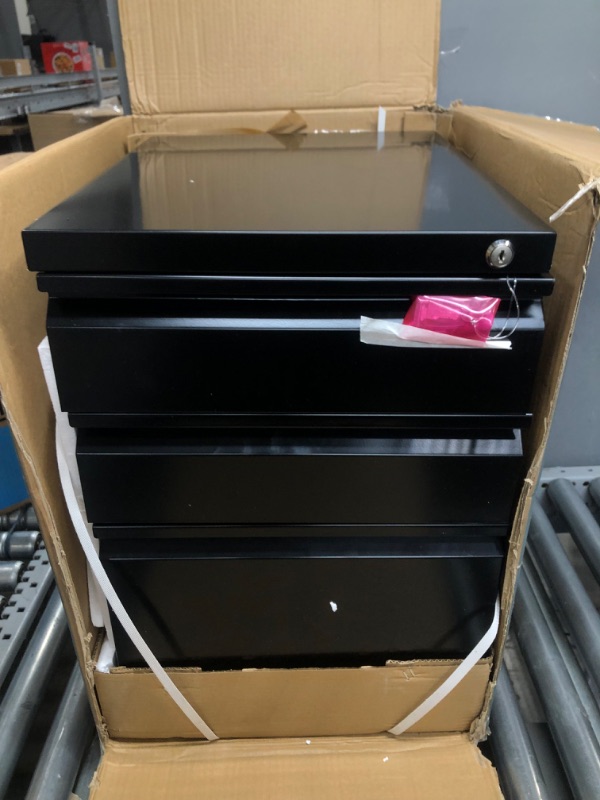 Photo 3 of DEVAISE 3 Drawer Mobile File Cabinet Under Desk Office, Fully Assembled Except Casters, Letter/Legal Size, Black
