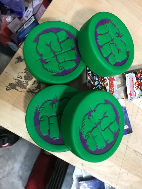 Photo 2 of 4 PACK**Marvel Comics for Pets Vinyl Hulk Dog Toy | Small Squeaky Dog Toy The Incredible Hulk Fist Logo Comics Collection Squeaky Dog Toys Small Dog Toy, 4 Inch (Pack of 2) One Size (Pack of 2) Hulk Fist