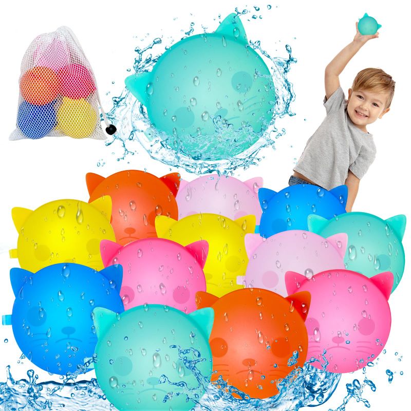 Photo 1 of BIG GEM Reusable Water Balloons for Kids, Refillable Water Balloons, Silicone Water Balloons, Water Outdoor Toys for Kids, Summer Outdoor Fun Pool Toys for Boys Girls (24 Pcs)