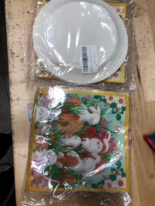Photo 1 of 80pcs Easter Party Supplies,include 40 Plates, 40 Napkin,Used for Easter Birthday Party Decoration