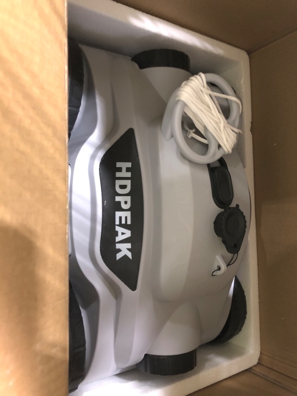 Photo 3 of *PARTS ONLY* Cordless Robotic Pool Cleaner, HDPEAK Pool Vacuum Lasts 110 Mins, Auto-Parking, Rechargeable, Automatic Cordless Pool Vacuum Ideal for Above/In-Ground Pools Up to 50 feet, Grey