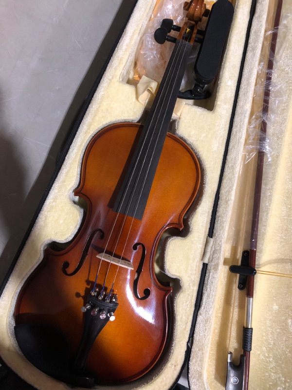 Photo 2 of **MISSING 1 STRING**
Cecilio CVN-300 Solidwood Ebony Fitted Violin Size 3/4