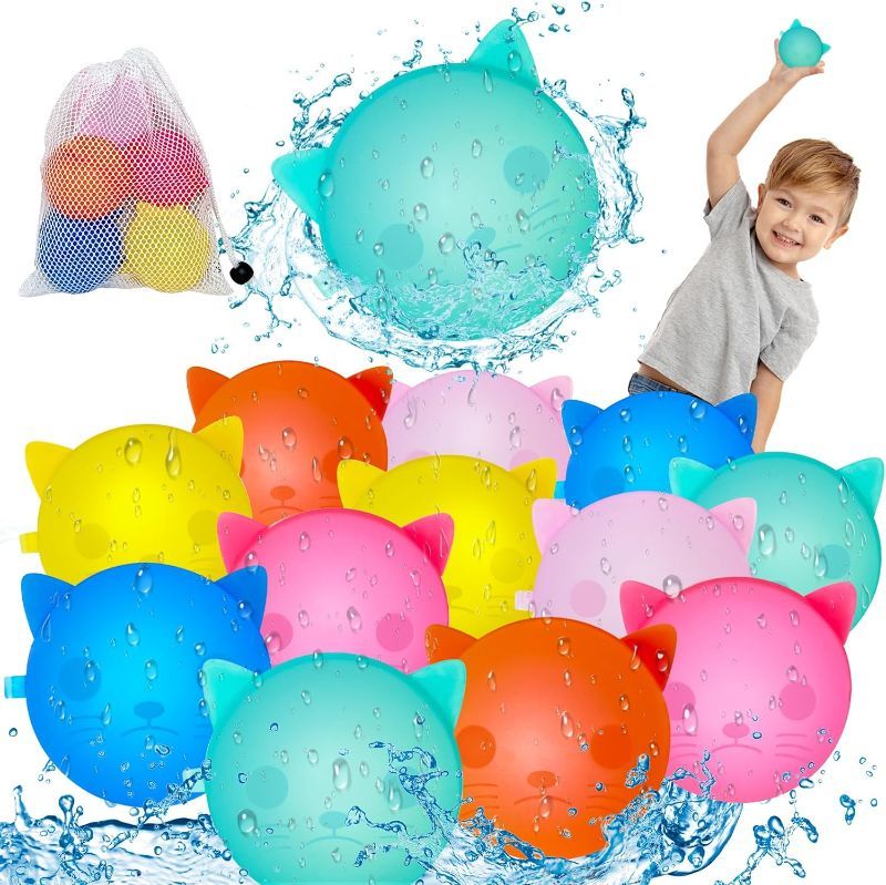 Photo 1 of BIG GEM Reusable Water Balloons for Kids, Refillable Water Balloons, Silicone Water Balloons, Water Outdoor Toys for Kids, Summer Outdoor Fun Pool Toys for Boys Girls (12 Pcs)