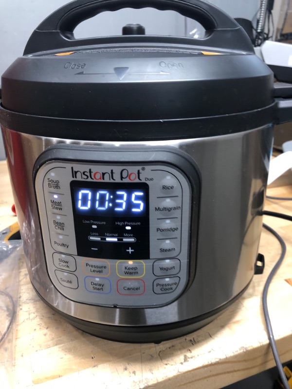 Photo 2 of **BACK SIDE OF POT IS DENTED**
Instant Pot Duo 7-in-1 Electric Pressure Cooker, Slow Cooker, Rice Cooker, Steamer, Sauté, Yogurt Maker, Warmer & Sterilizer, Includes App With Over 800 Recipes, Stainless Steel, 6 Quart 6QT Duo Pressure Cooker