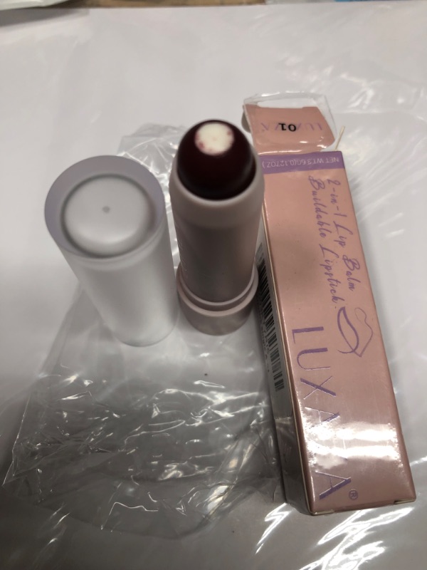 Photo 2 of  **NEW! OPENED FOR PHOTO**
LUXAZA Tinted Lip Balm, Natural Semi-Gloss Finish, Hydrating / Coloring 2 in 1 Lip Stick for Girls & Women 01 Dark-Mauve ##01L Dark-Mauve