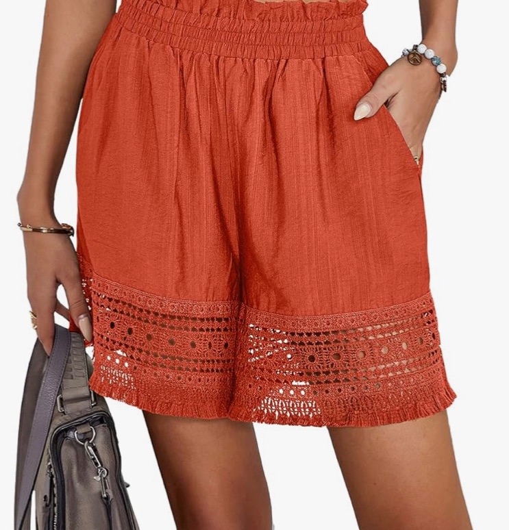 Photo 1 of Galawaqe Womens Casual Comfy Shorts Elastic Waist Ladies Summer Beach Lightweight Short Pants Lounge Shorts Medium 
