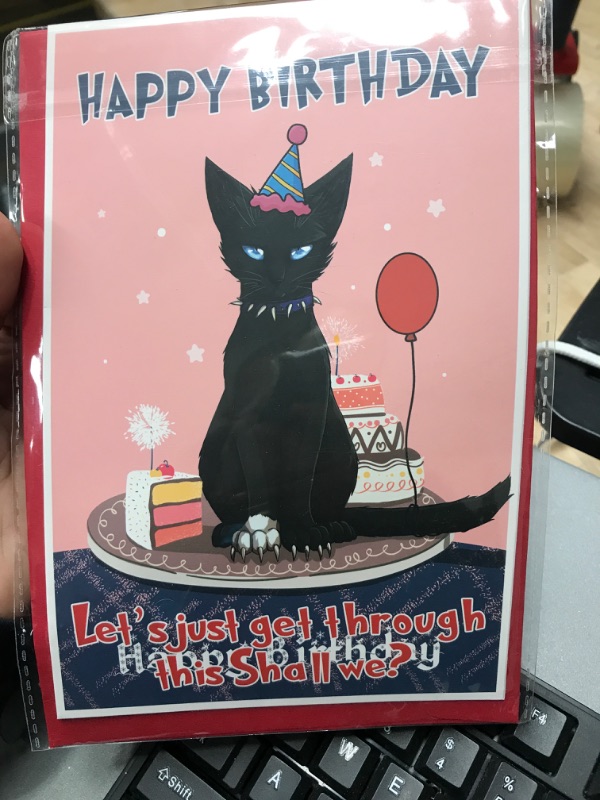 Photo 2 of GYYsweetus Funny Cat Birthday Card, Happy Birthday Card from Cat, Bday Gift for Cat Lovers