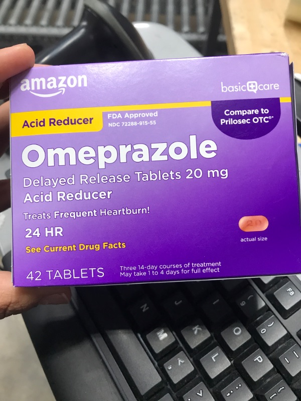 Photo 2 of bb: 01/2026 - Amazon Basic Care Omeprazole Delayed Release Tablets 20 mg, Acid Reducer, Treats Frequent Heartburn, 42 Count (Pack of 1)