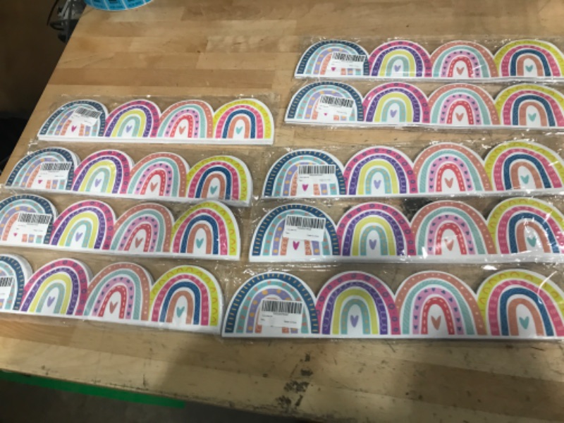 Photo 2 of 9 PACK**Boho Rainbow Border Trim, Bulletin Borders Stickers, 50 ft Back-to-School Decoration Borders for Bulletin Board/Black Board Trim, Teacher/Student Use for Classroom/School