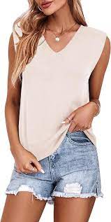 Photo 1 of FERBIA Womens Sweater Vest V Neck Casual Loose Fit Knitwear Lightweight Sleeveless Pullover Sweaters Trendy Tank Tops
