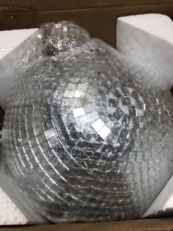 Photo 2 of 12 Inch Mirror Disco Ball Cool and Fun Silver Hanging Party Disco Ball 80's 90's Stylish Mirror Disco Ball for DJ Club Stage Bar Home Party Wedding Holiday Decoration