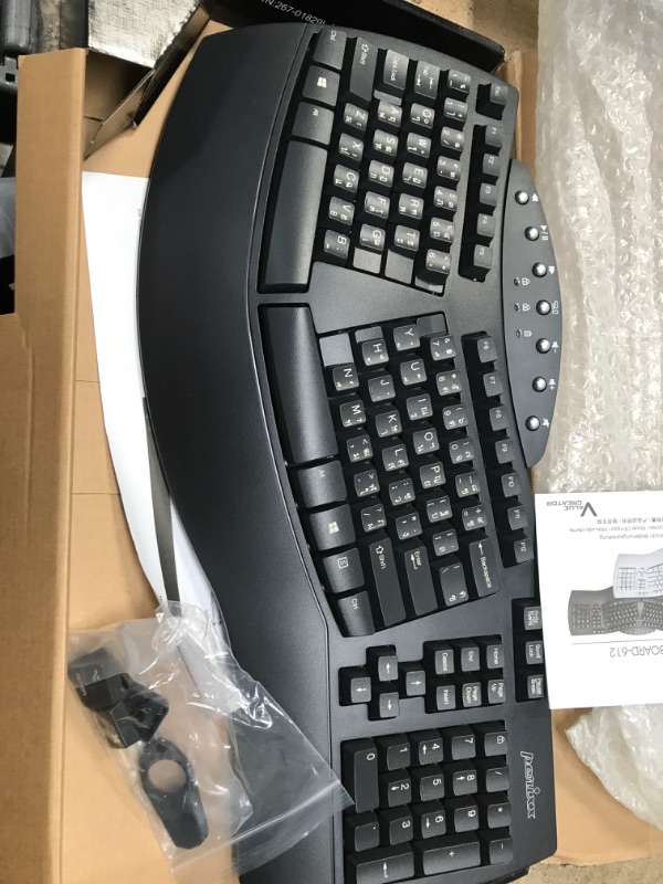 Photo 2 of Perixx PERIBOARD-612B TH Wireless Ergonomic Split Keyboard with Dual Mode 2.4G and Bluetooth Feature - Compatible with Windows 11 and Mac OS X System - Black - Thai Layout