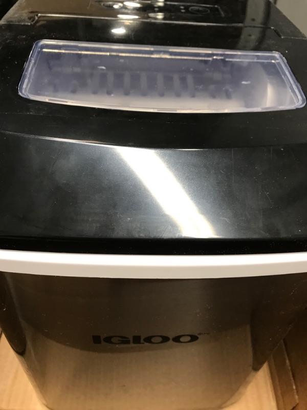 Photo 2 of Igloo Premium Self-Cleaning Countertop Ice Maker Machine, Handled Portable Ice Maker, Produces 26 lbs. in 24 hrs. with Ice Cubes Ready in 6-8 minutes, Comes with Ice Scoop and Basket