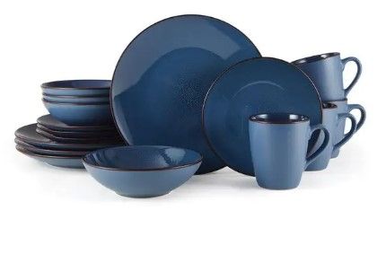 Photo 1 of *MISSING PLATES AND CUPS (BROKEN CUPS WERE THROWN AWAY) **16-Piece Pierce Blue Dinnerware Set
