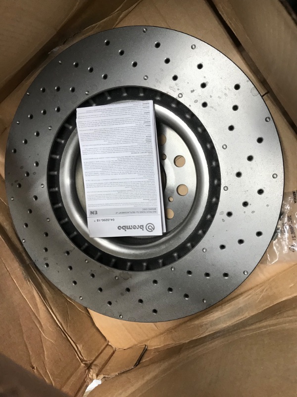 Photo 2 of Brembo 09.C338.11 UV Coated Pillar Vented drilled Brake Rotor HONDA OE# 45251TV8E02